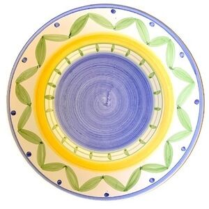 Williams Sonoma Marisol Large Chop Plate 14" Blue and Yellow Serving Plate